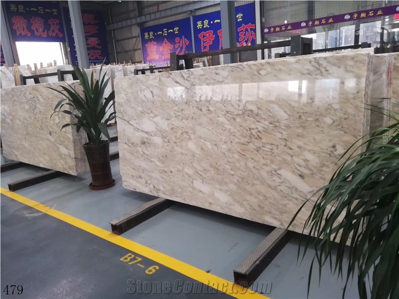 Afyon Yellow Miele Giallo Honey Marble Slab Stone