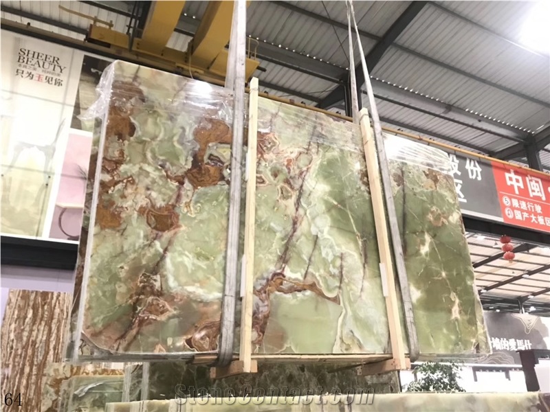 Ancient Green Onyx Verde Pakistano Multi Slab