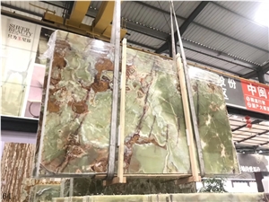 Ancient Green Onyx Verde Pakistano Multi Slab
