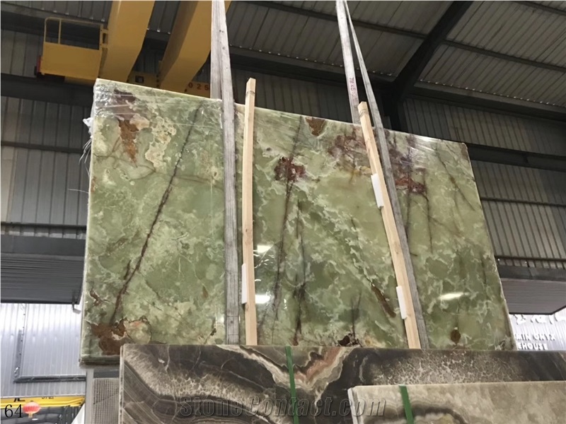 Ancient Green Onyx Verde Pakistano Multi Slab