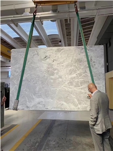 Arctic Ocean Light White Marble Flooring Tile Slab