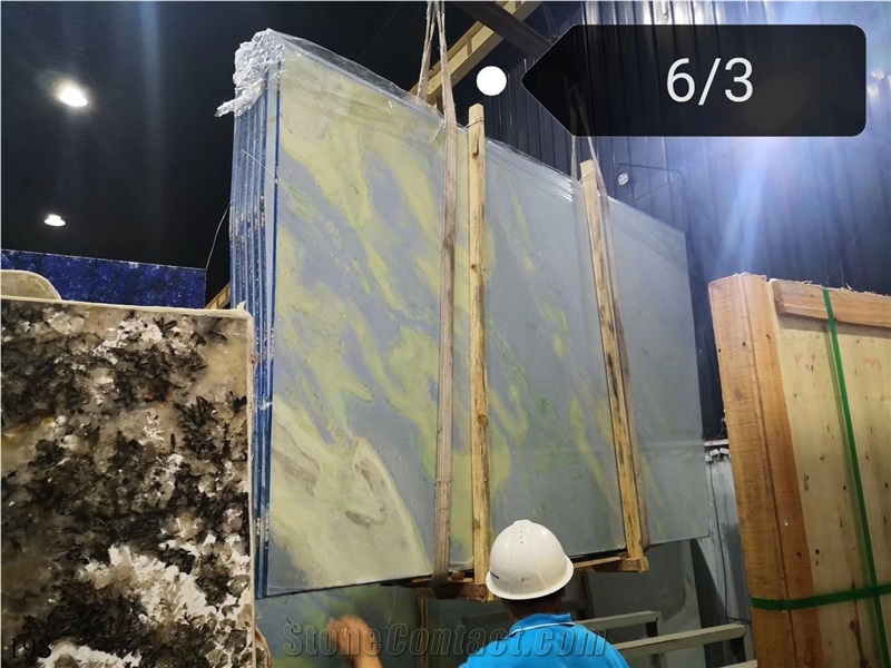 Azul Lagoa Pardais Magic Blue Escuro Marble Slab