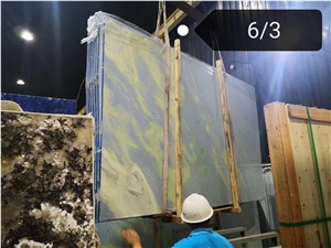 Azul Lagoa Pardais Magic Blue Escuro Marble Slab