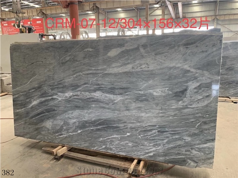 Italy Bardiglio Vagli Marble Cloudy Grey White Polished Slab