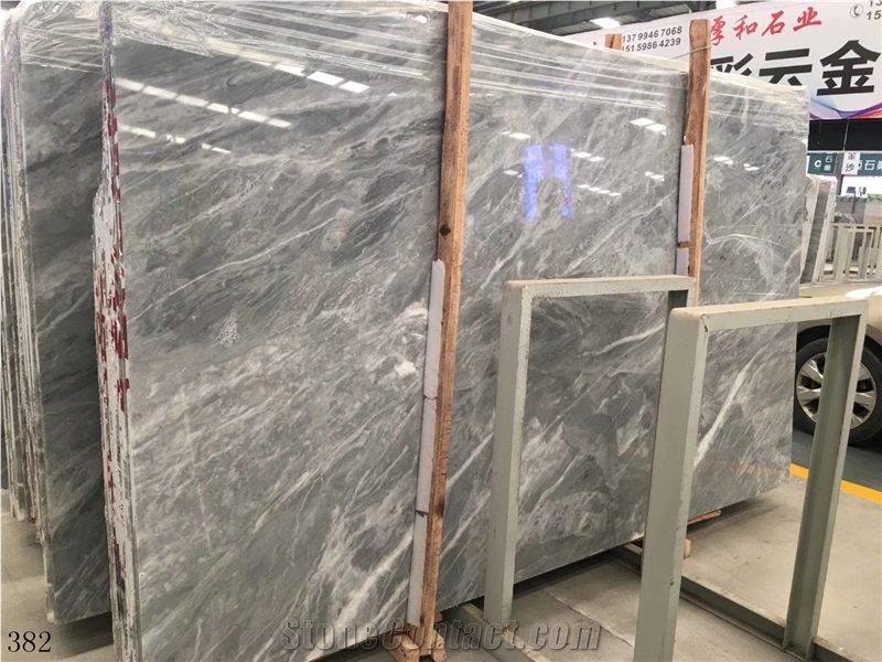 Italy Bardiglio Vagli Marble Cloudy Grey White Polished Slab