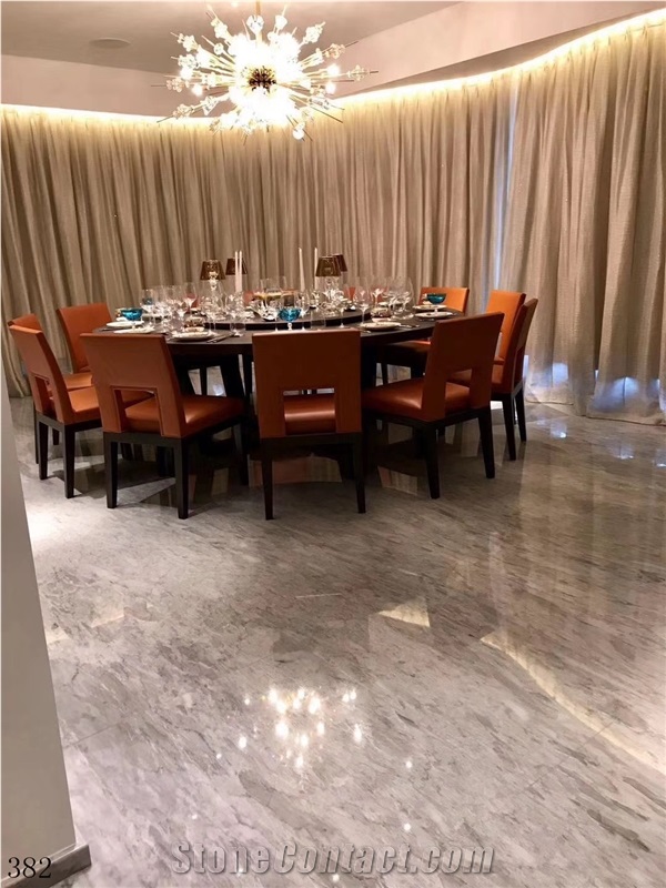 Italy Bardiglio Vagli Marble Cloudy Grey White Polished Slab
