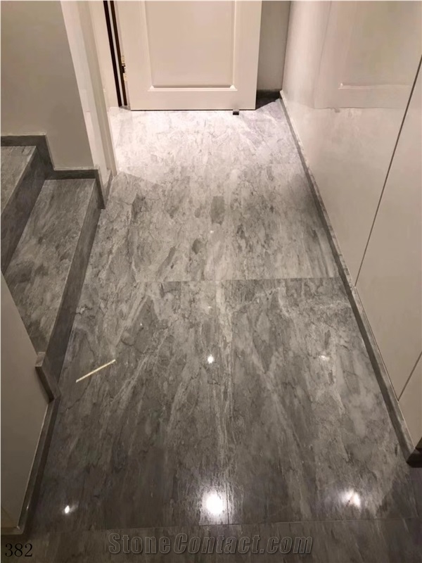 Italy Bardiglio Vagli Marble Cloudy Grey White Polished Slab