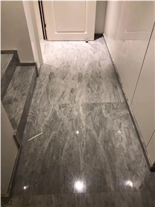 Italy Bardiglio Vagli Marble Cloudy Grey White Polished Slab