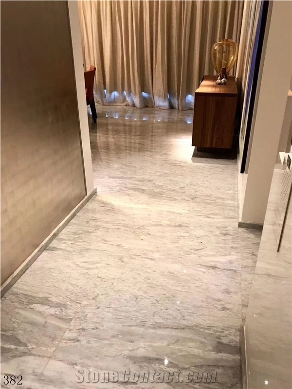 Italy Bardiglio Vagli Marble Cloudy Grey White Polished Slab