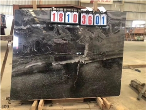 Bhainslana Black Marble Fantasy Stone Slab Wall