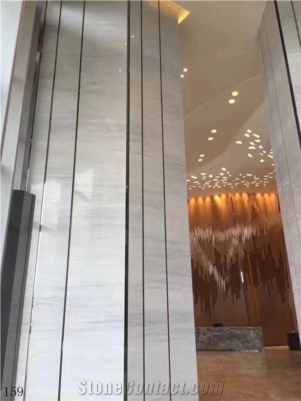Bianco Lasa Striato Nai Gauss Wood White Marble