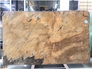Brazil Jacaranda Oro Giallo Gold Quartzite Polished Slab
