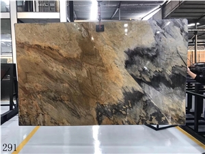 Brazil Jacaranda Oro Giallo Gold Quartzite Polished Slab
