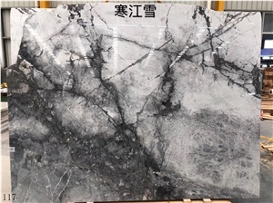 China Invisible Grey Marble Grey Gold Stone Slab