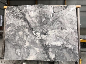 China Invisible Grey Marble Grey Gold Stone Slab