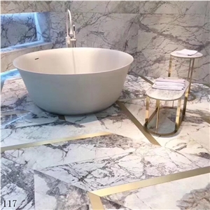 China Invisible Grey Marble Grey Gold Stone Slab