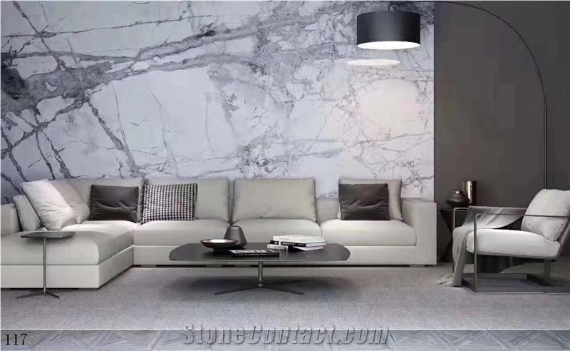 China Invisible Grey Marble Grey Gold Stone Slab