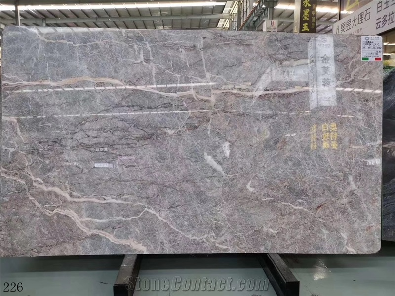 Fior Di Pesco Classico Breccia Grey Marble Polished Big Slab
