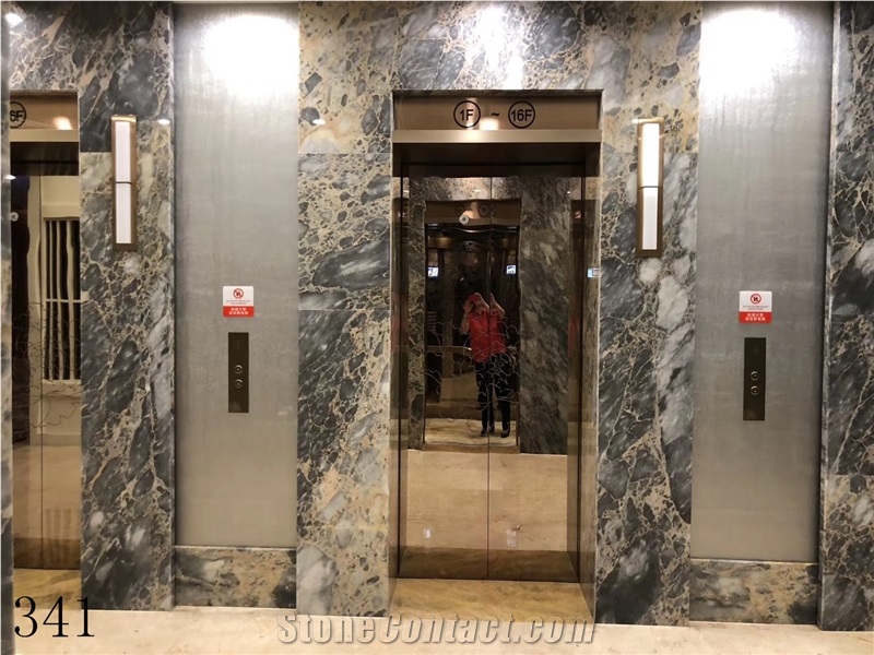 Forest Gray Marble Tiger Skin Gray Ash Slab Floor