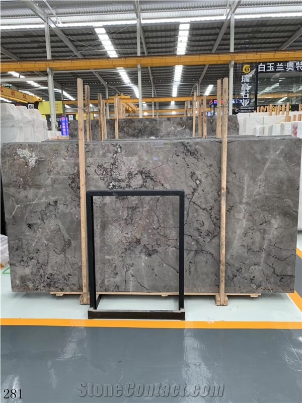 French Vanilla Grey Slab Puti Gray Ash Marble Tile