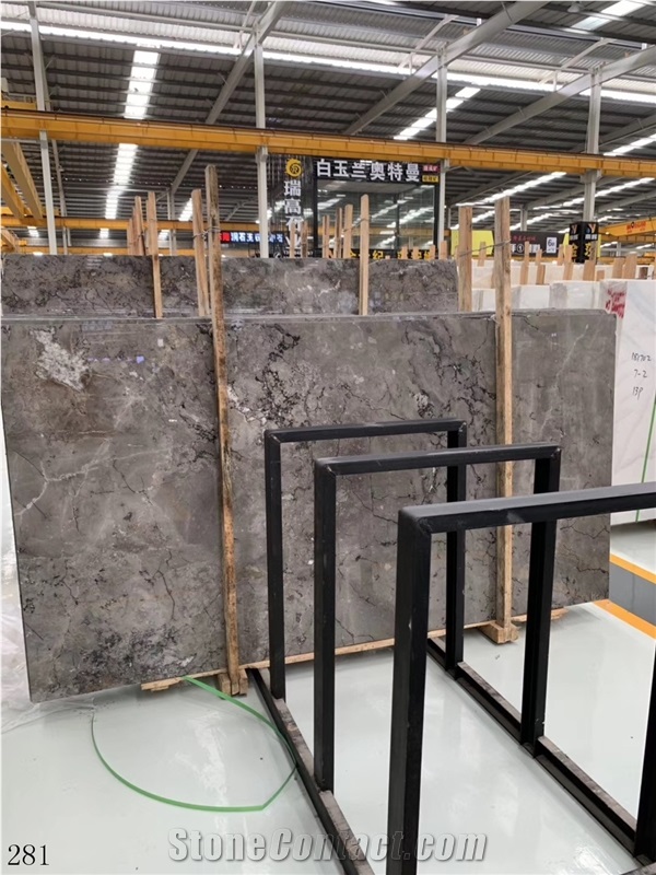 French Vanilla Grey Slab Puti Gray Ash Marble Tile