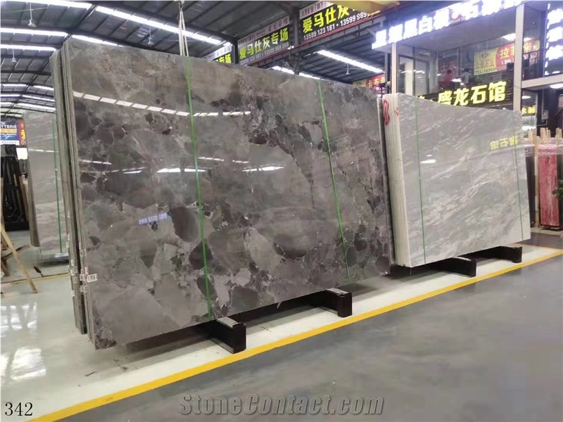 Gemstone Grey Marble Slab in China for Floor Use