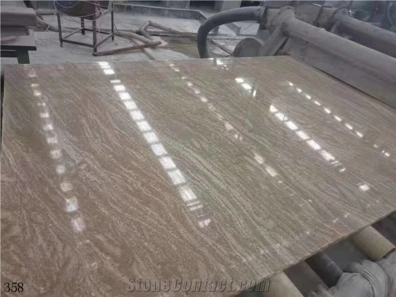 Golden Mocha Limestone Slab Outdoor Wall Use