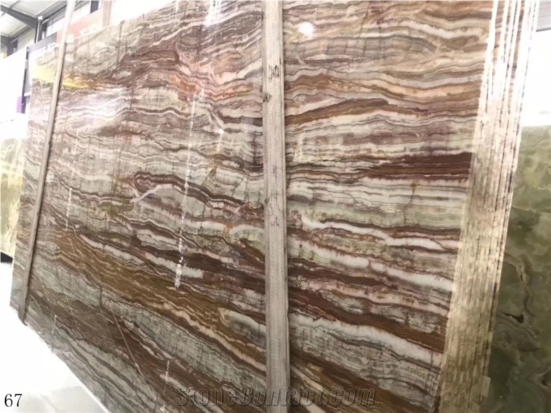 Iran Gold Silk Onyx Stone Slab Tile in China Stone