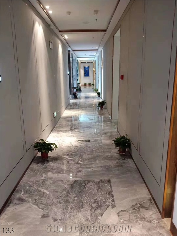 Iran Persian Silk Marble Emperador Castle Grey