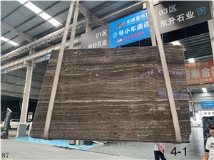 Iran Titanium Silver Travertine Takab Ash Slab For Wall Use