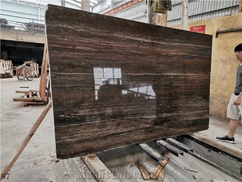 Iran Titanium Silver Travertine Takab Ash Slab For Wall Use