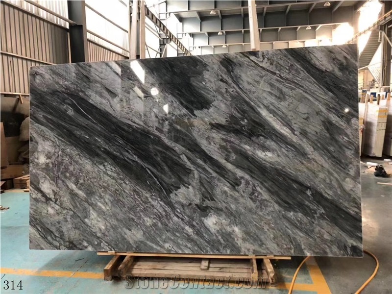 Italy Bardiglio Vagli Marble Nuvolato Grey Polished Slab