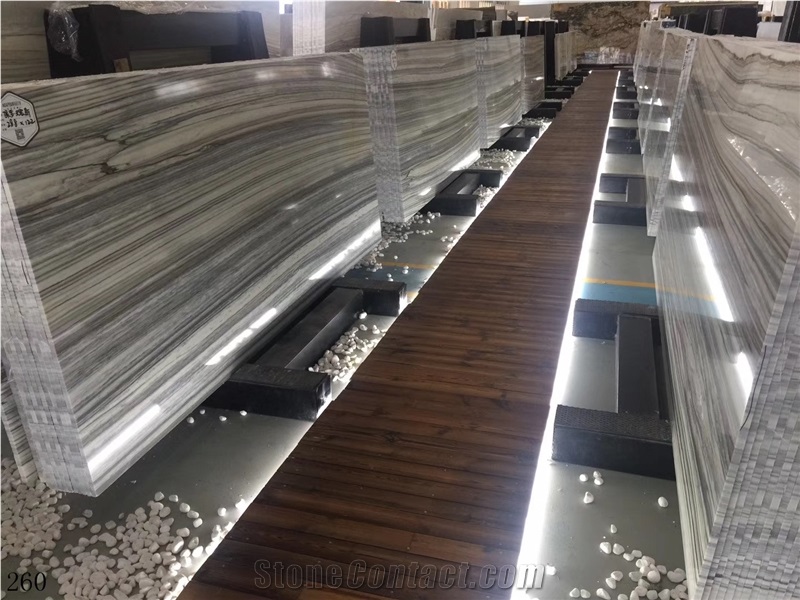 Italy Gris Anasol Macael Marble Grey Wood Slab