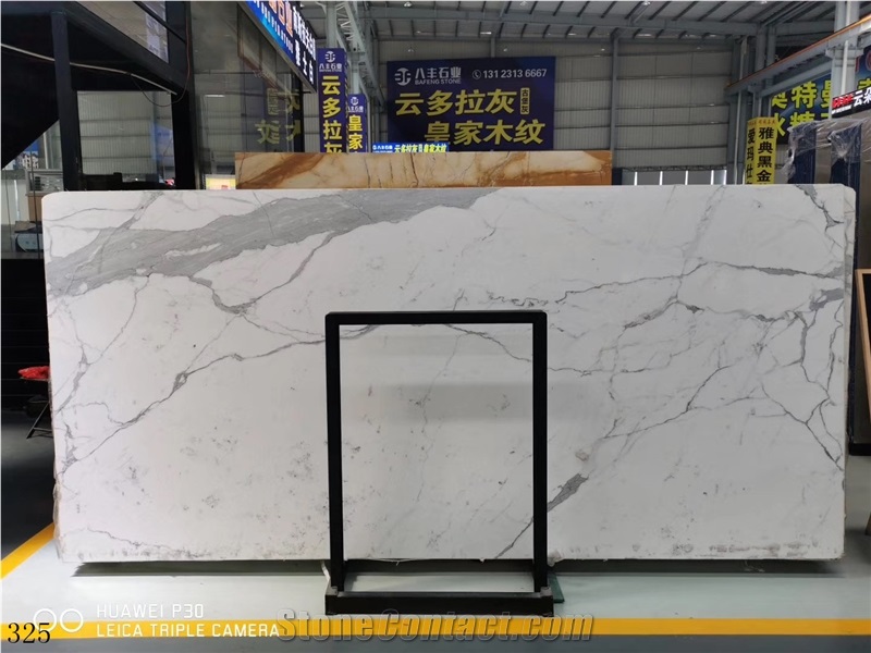 Italy Calacatta Luxury Marble Bianco Fish Belly White Slab