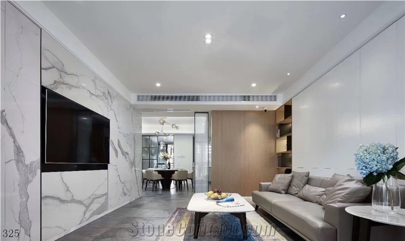 Italy Calacatta Luxury Marble Bianco Fish Belly White Slab