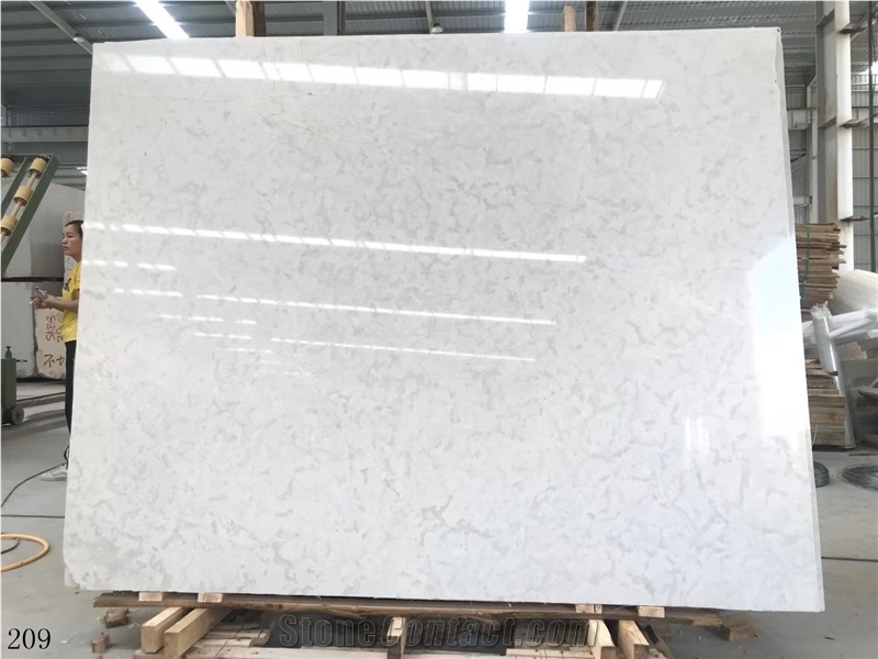 Kemalpasa Yage White Marble Slab Wall Application