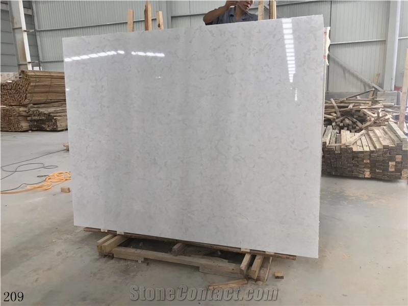 Kemalpasa Yage White Marble Slab Wall Application