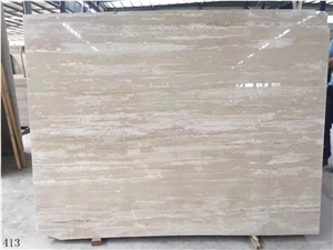 Oman Beige Woodstone Wood Grain Vein Marble Slab