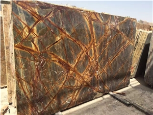 India Rainforest Green Bidasar Rain Forest Multicolor Slab