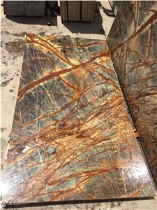 India Rainforest Green Bidasar Rain Forest Multicolor Slab