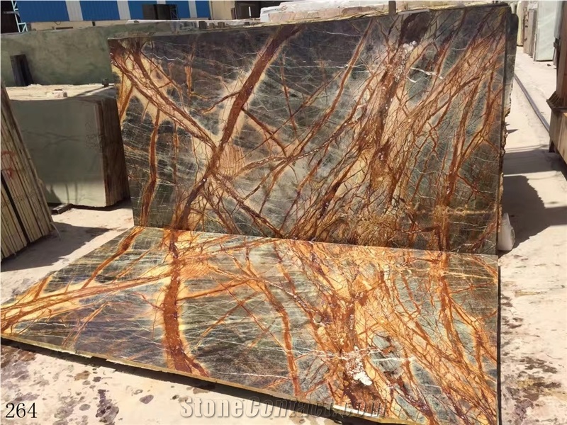 India Rainforest Green Bidasar Rain Forest Multicolor Slab