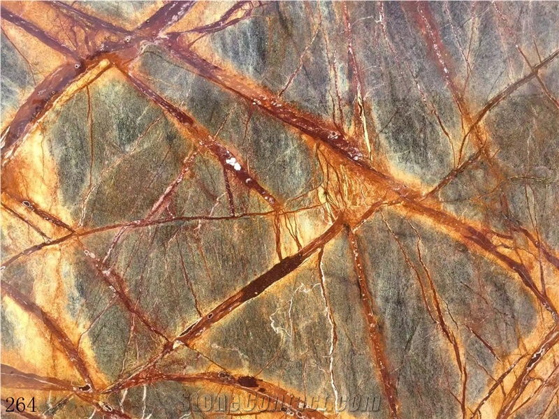 India Rainforest Green Bidasar Rain Forest Multicolor Slab