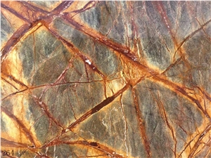 India Rainforest Green Bidasar Rain Forest Multicolor Slab