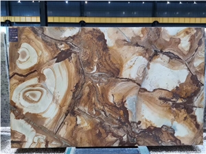 Roma Imperiale Quartzite Brazil Gold Slabs For Wall Cladding