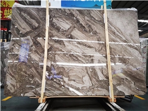 Venice Gold Marble Seawave Brown Slab Wall Tile