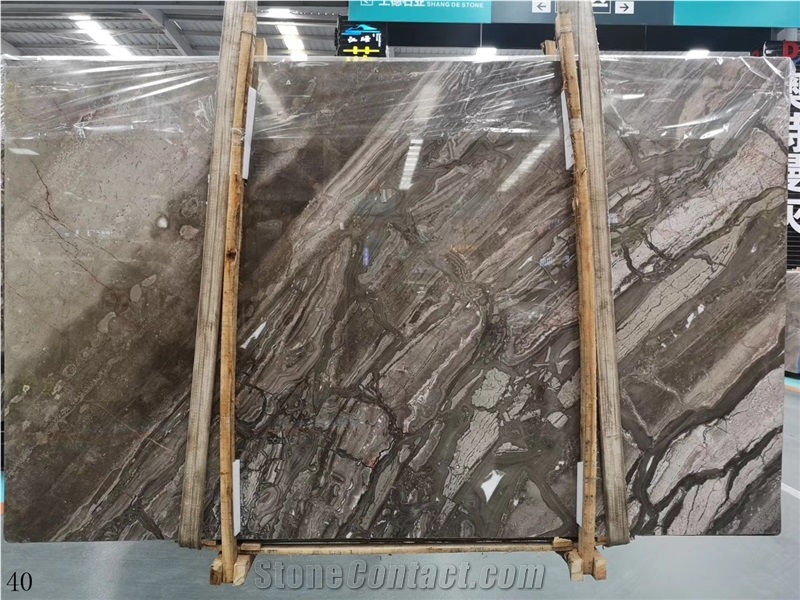 Venice Gold Marble Seawave Brown Slab Wall Tile
