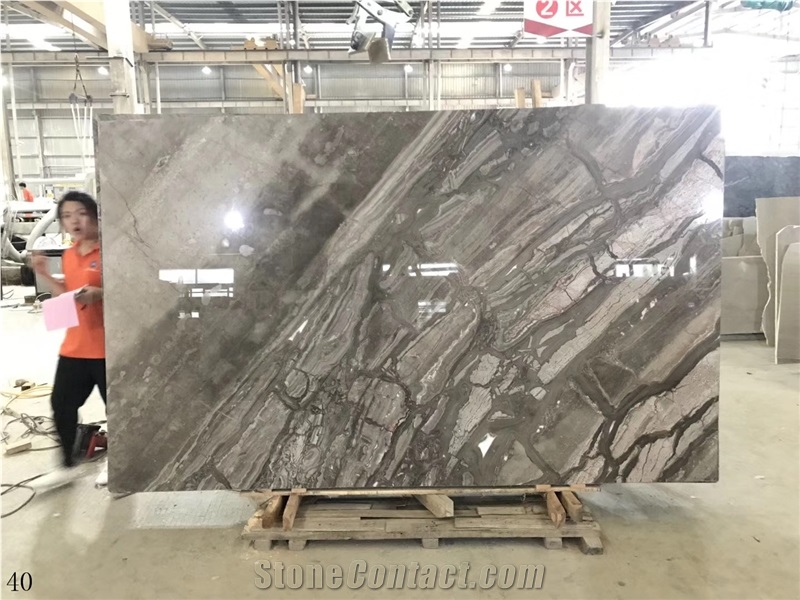 Venice Gold Marble Seawave Brown Slab Wall Tile