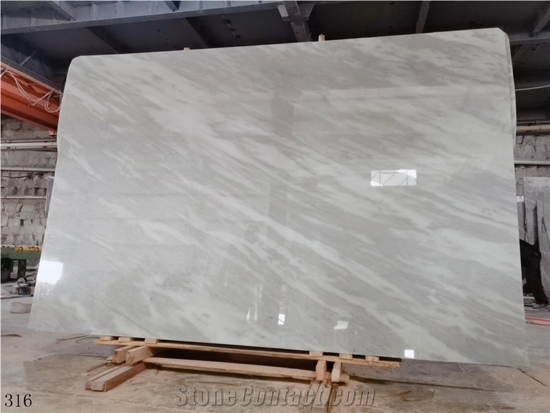 White Cloud Marble Cloudy Grey Big Polished Slab Tile