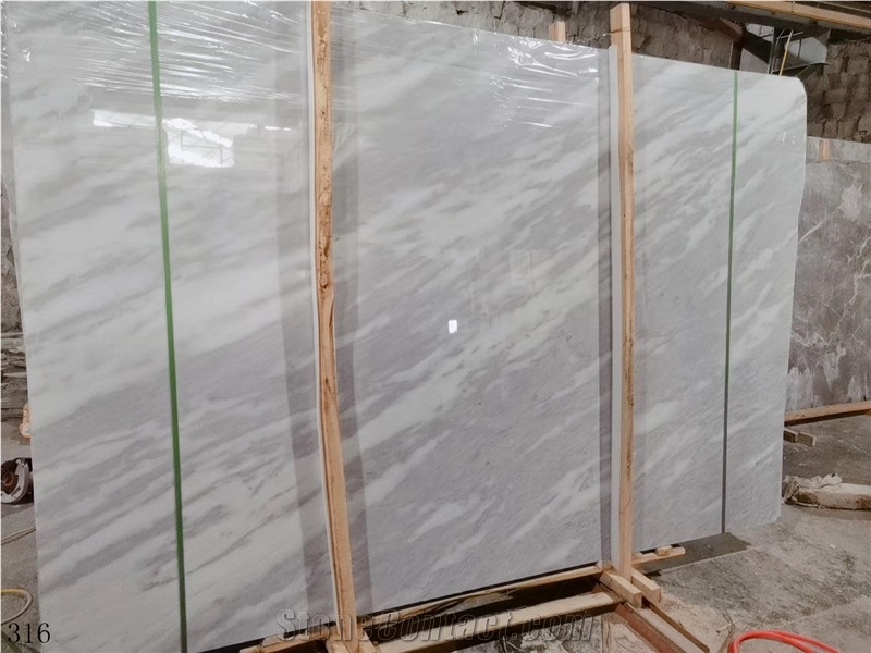 White Cloud Marble Cloudy Grey Big Polished Slab Tile