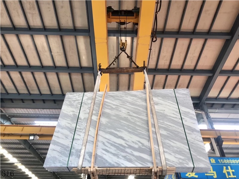 White Cloud Marble Cloudy Grey Big Polished Slab Tile